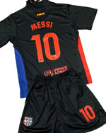 Lionel Messi Away Black Barcelona Soccer Jersey | Kids Toddler & Youth Sizes