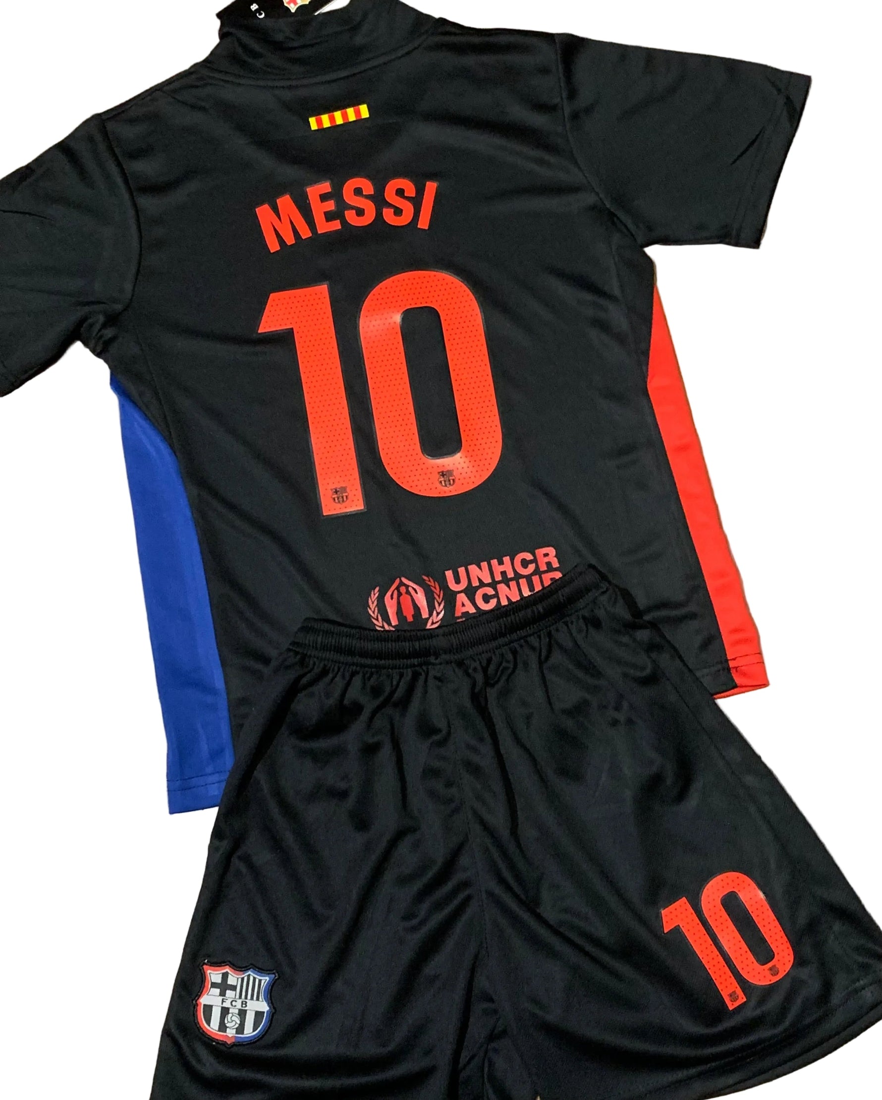 Lionel Messi Away Black Barcelona Soccer Jersey | Kids Toddler & Youth Sizes