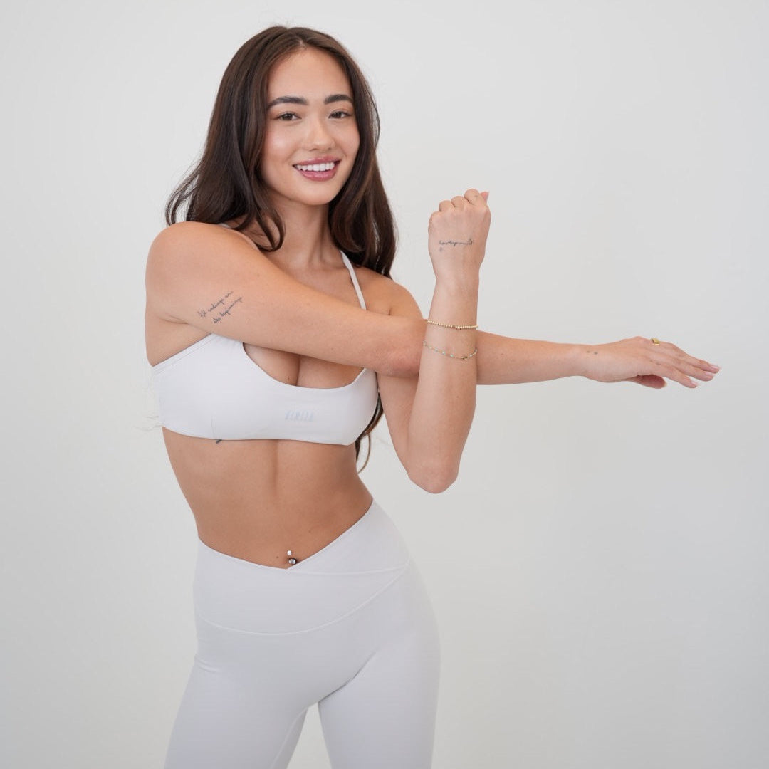 My Time Is Divine Lime White Cross-Back Butter Soft Bra