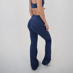 I Live in Luxury Navy Blue Flare Pant