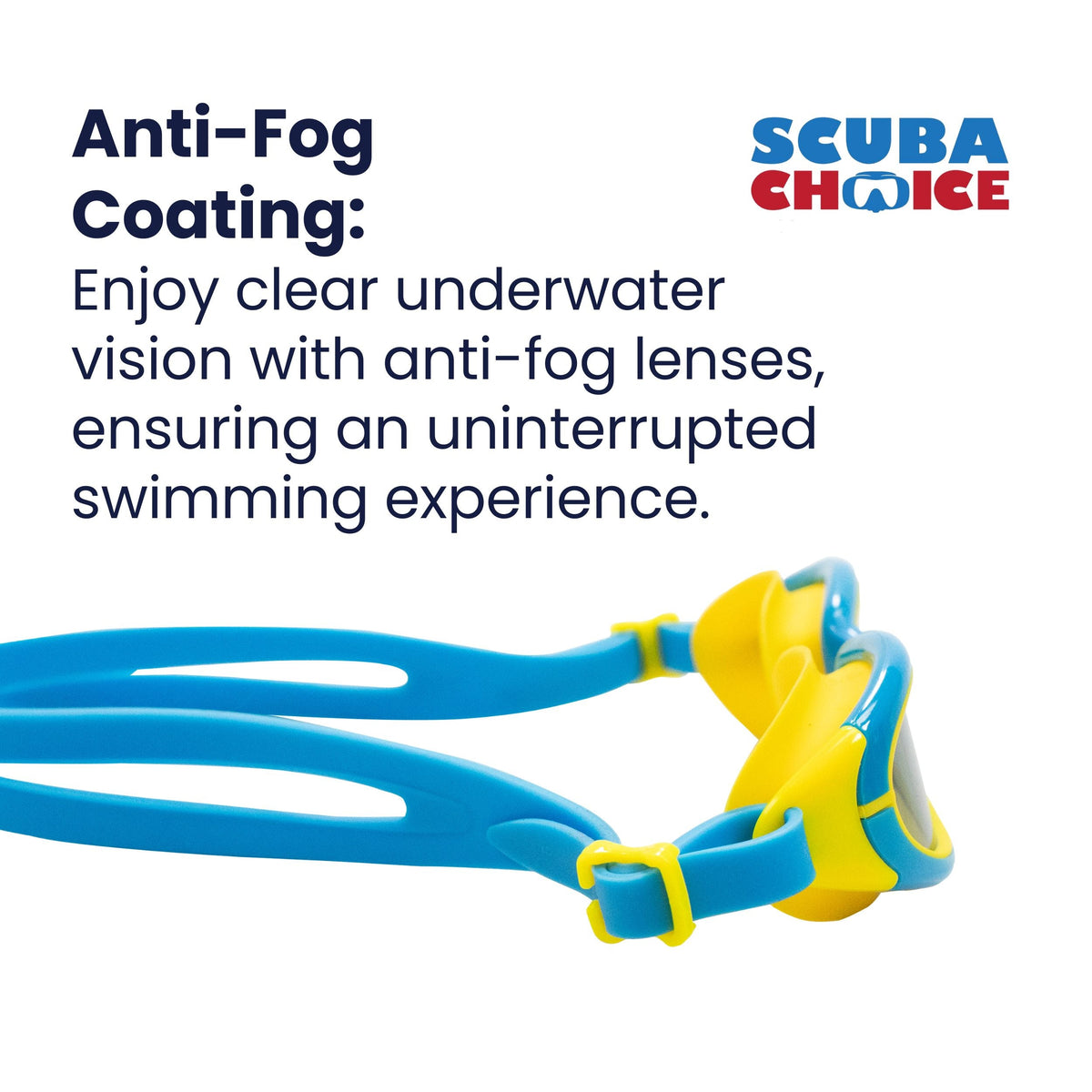 Palantic Jr. Silicone Swim Goggles w/ UV Tinted Lenses | Blue/Yellow