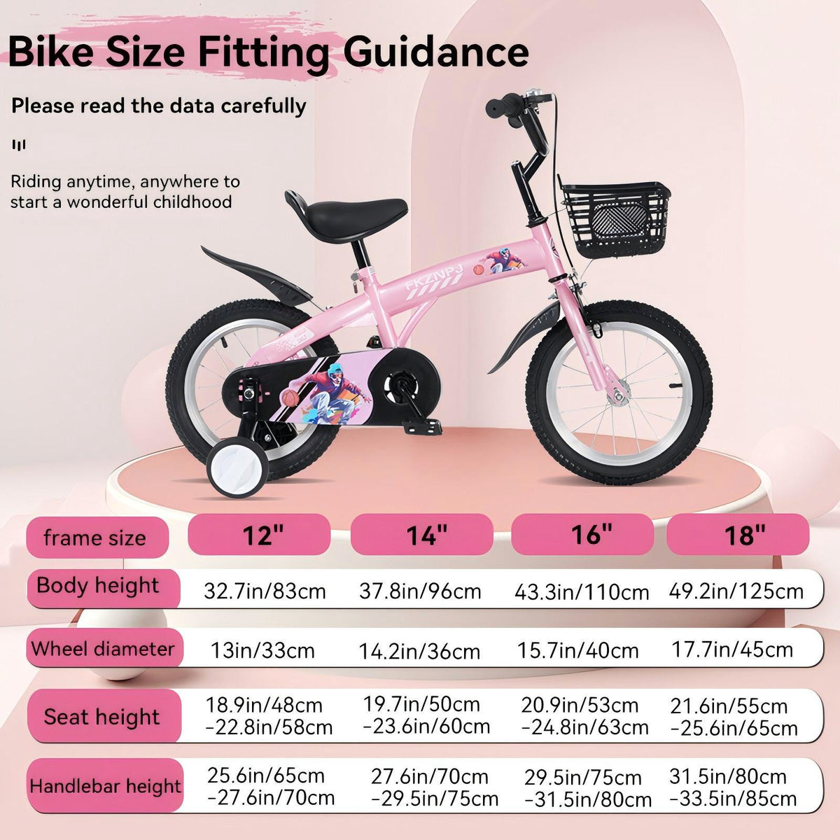 16" Sporty Kids Bike with Training Wheels and Stand Adjustable Saddle | Aged 4-8 Years (Tall Height 41-46")