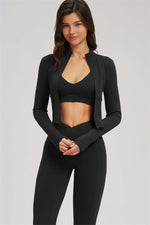 The Sizzle Zip Jacket Sports Bra Leggings | 3-Piece Set