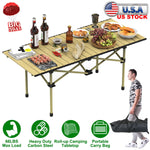 Folding Camping Carbon Steel Roll-Up Picnic & BBQ Table with Carry Bag