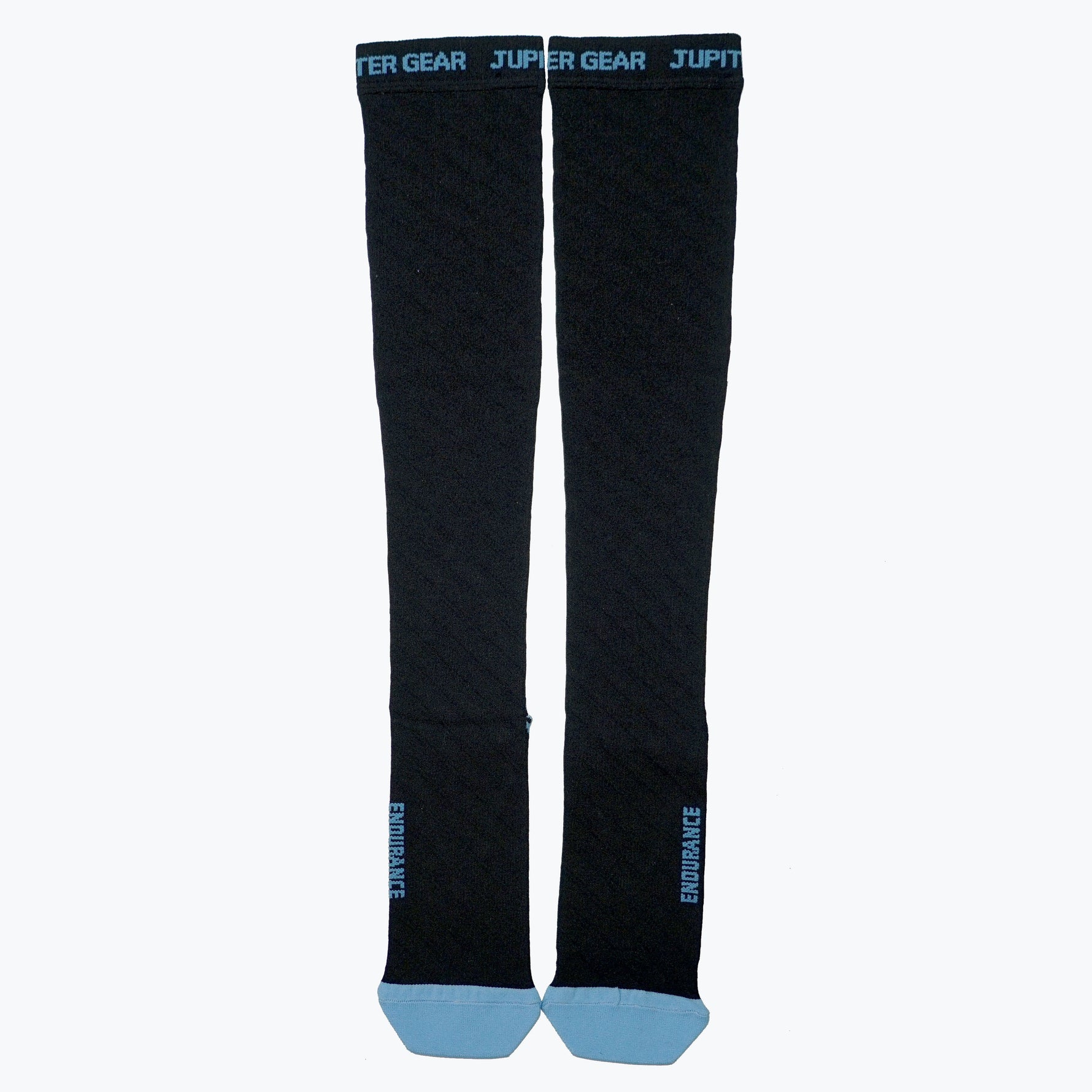 JupiterGear Endurance Compression Socks for Running and Hiking | Black with Blue Accent