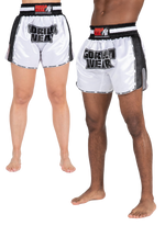 Piru Muay Thai Shorts | White/Black