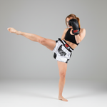 Piru Muay Thai Shorts | White/Black