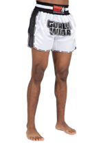 Piru Muay Thai Shorts | White/Black