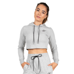Pixley Crop Top Hoodie | Gray