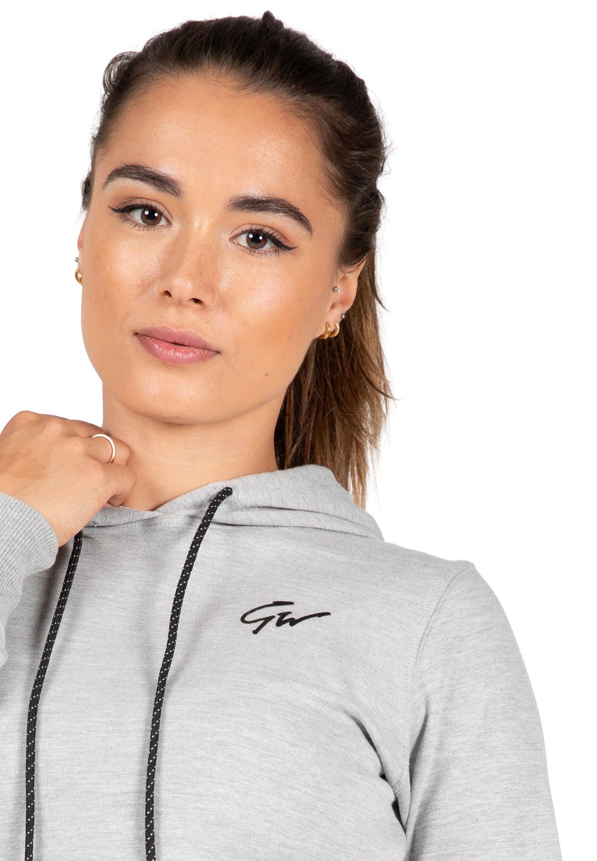 Pixley Crop Top Hoodie | Gray