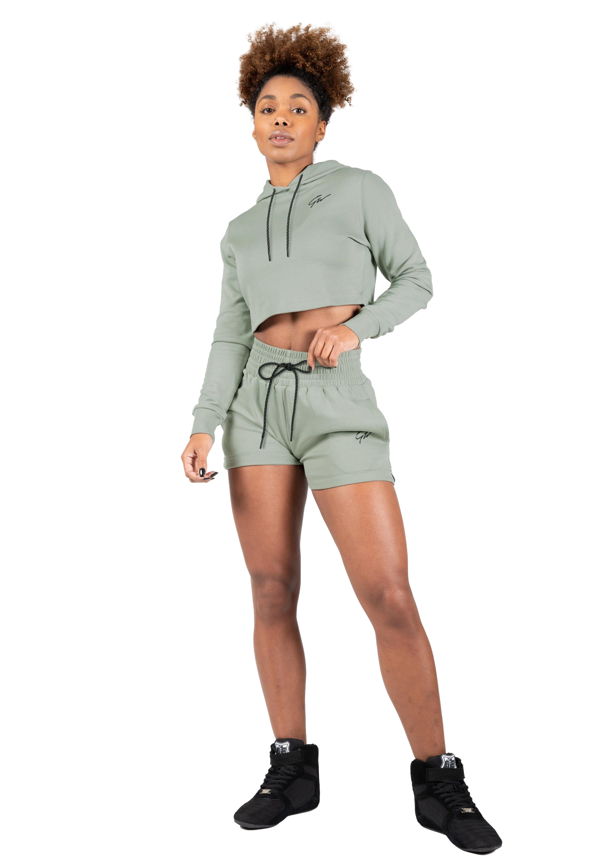 Pixley Crop Top Hoodie | Light Green