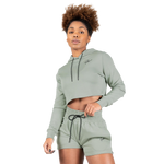 Pixley Crop Top Hoodie | Light Green