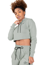 Pixley Crop Top Hoodie | Light Green