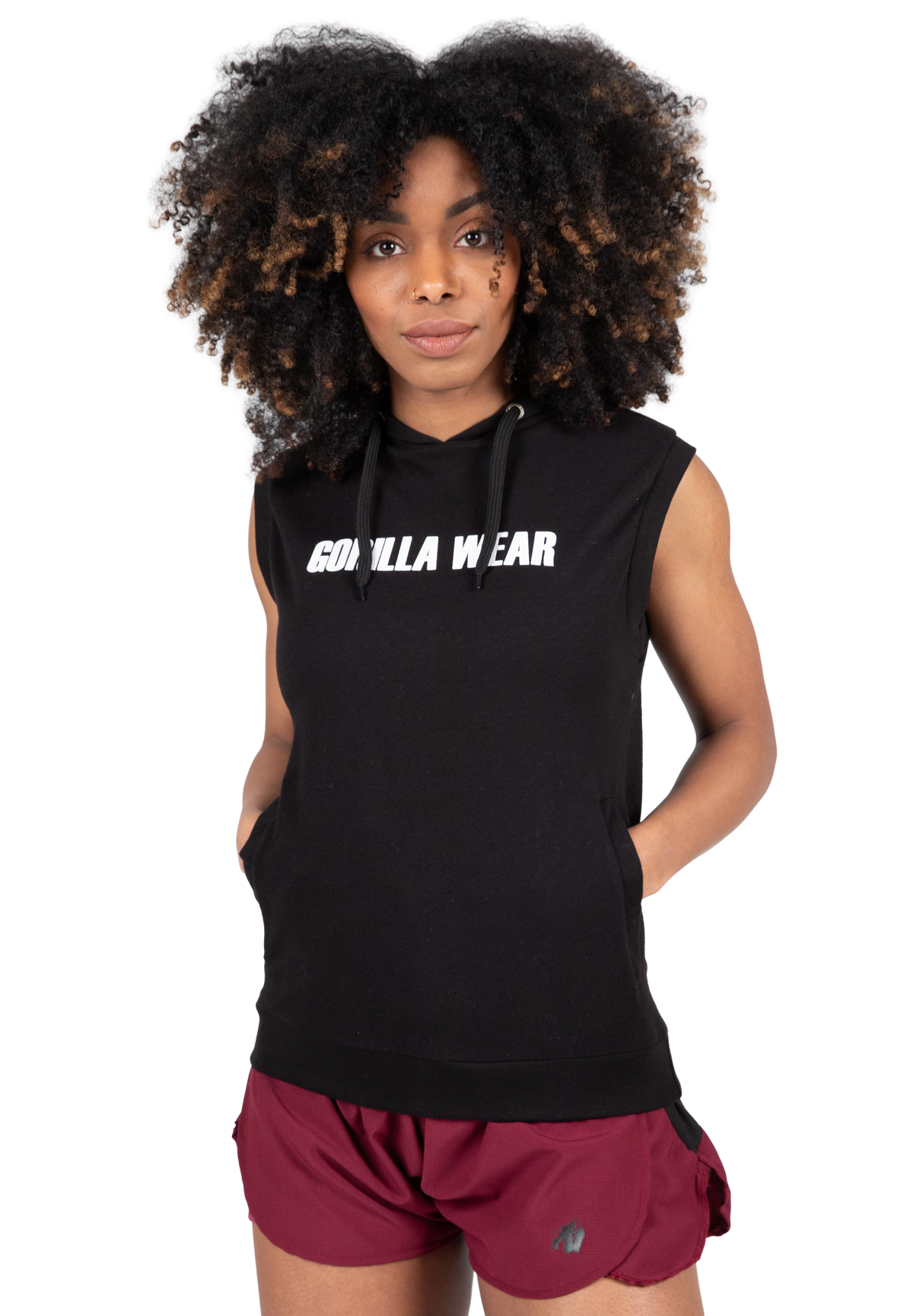 Virginia Sleeveless Hoodie | Black