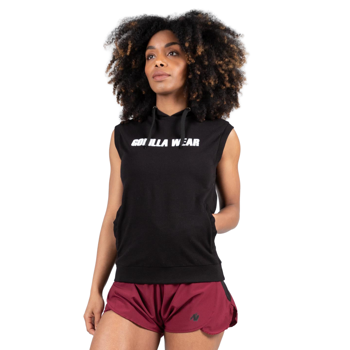 Virginia Sleeveless Hoodie | Black