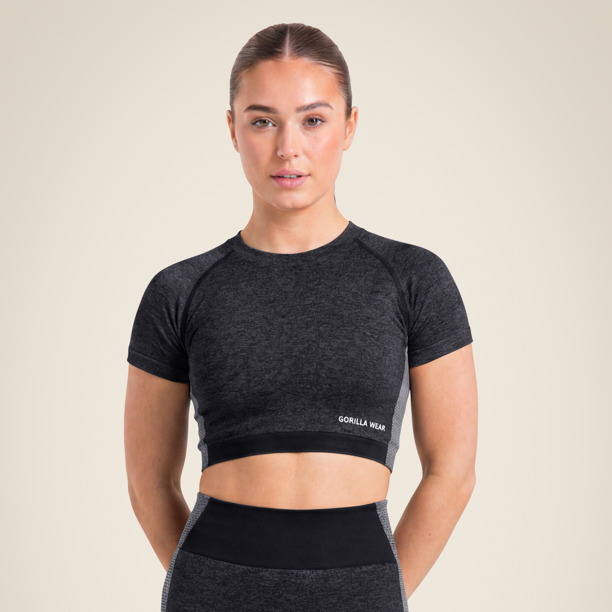 Selah Seamless Crop Top | Black
