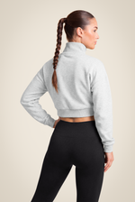 Ocala Cropped Half-Zip Sweatshirt | Gray
