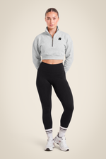 Ocala Cropped Half-Zip Sweatshirt | Gray