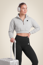 Ocala Cropped Half-Zip Sweatshirt | Gray