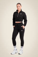 Ocala Cropped Half-Zip Sweatshirt | Black