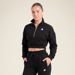 Ocala Cropped Half-Zip Sweatshirt | Black
