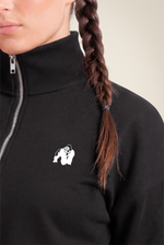 Ocala Cropped Half-Zip Sweatshirt | Black