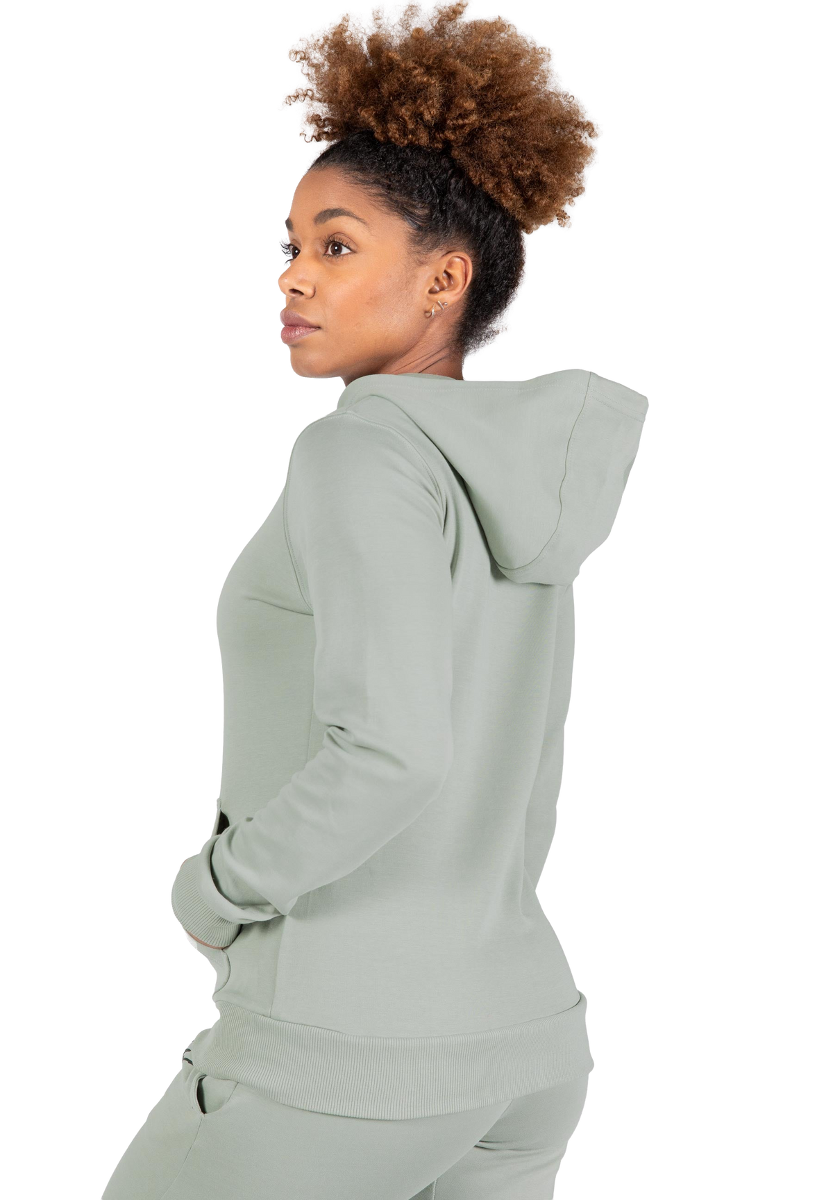Pixley Zipped Hoodie | Light Green