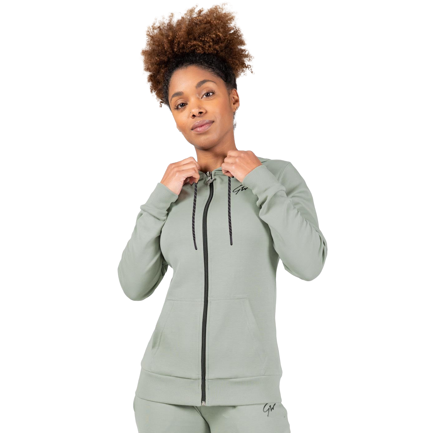 Pixley Zipped Hoodie | Light Green