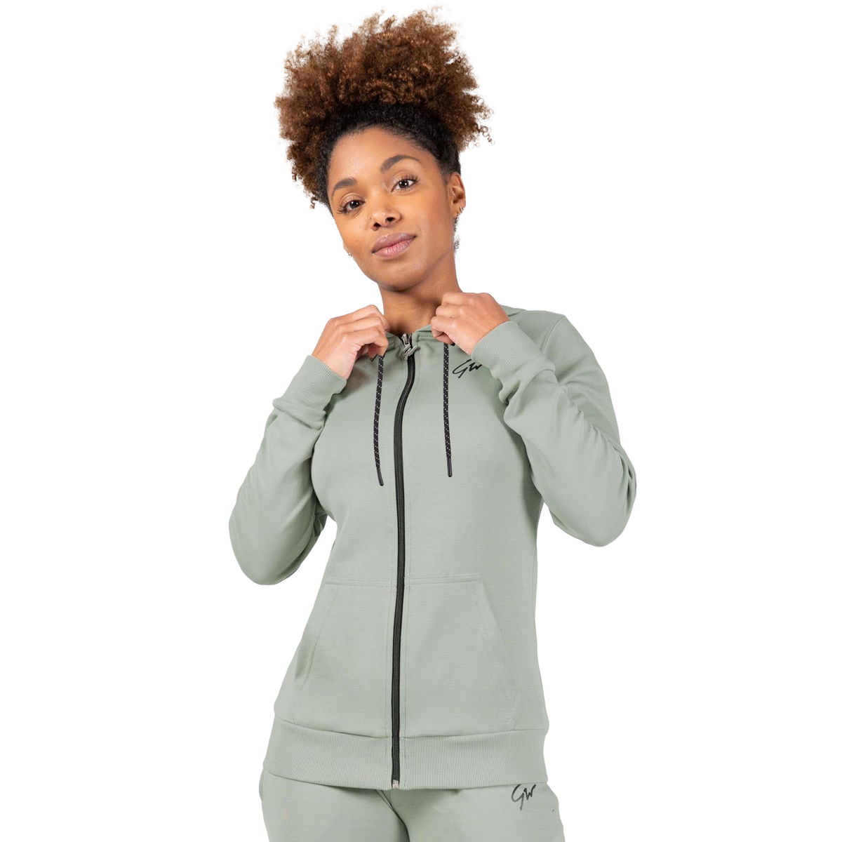 Pixley Zipped Hoodie | Light Green