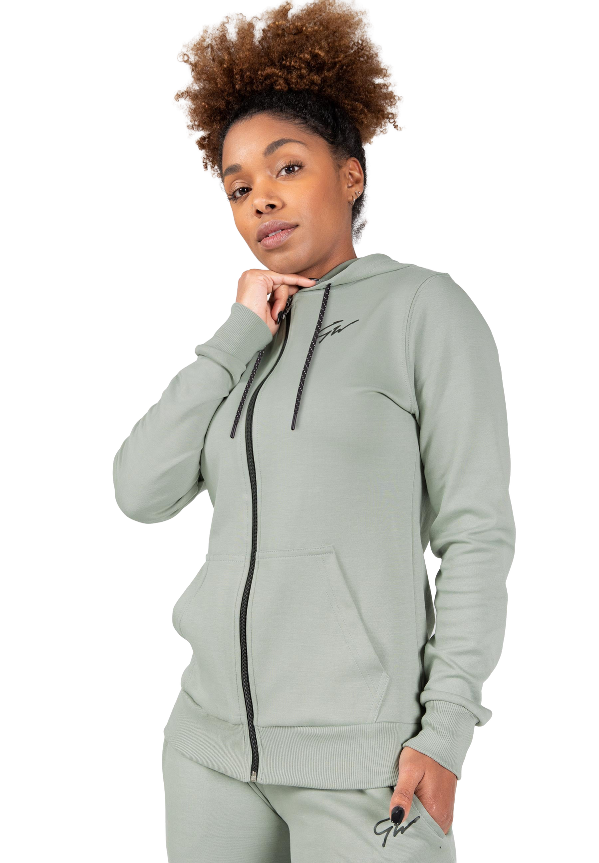 Pixley Zipped Hoodie | Light Green