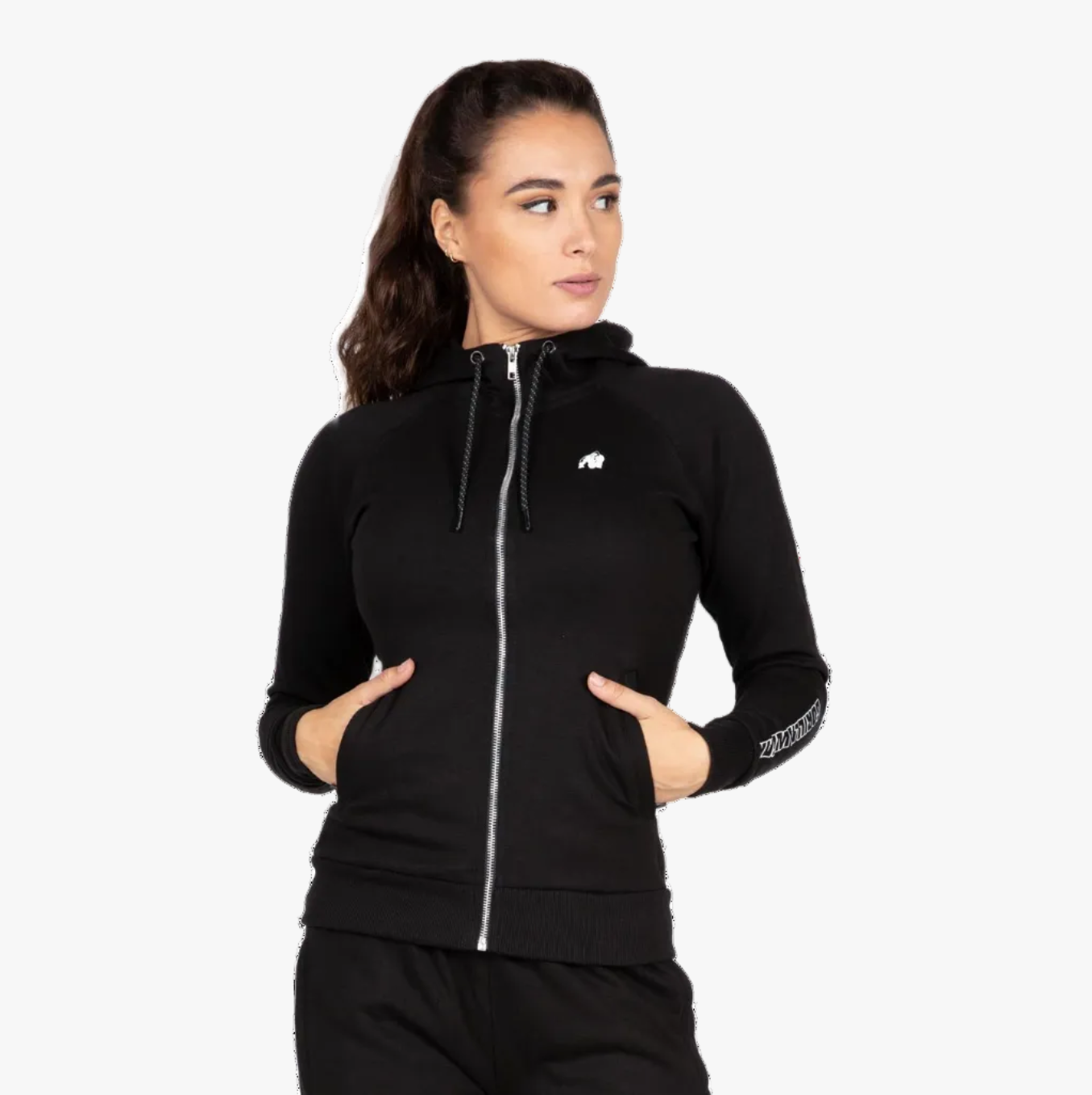 Marion Zipped Hoodie | Black