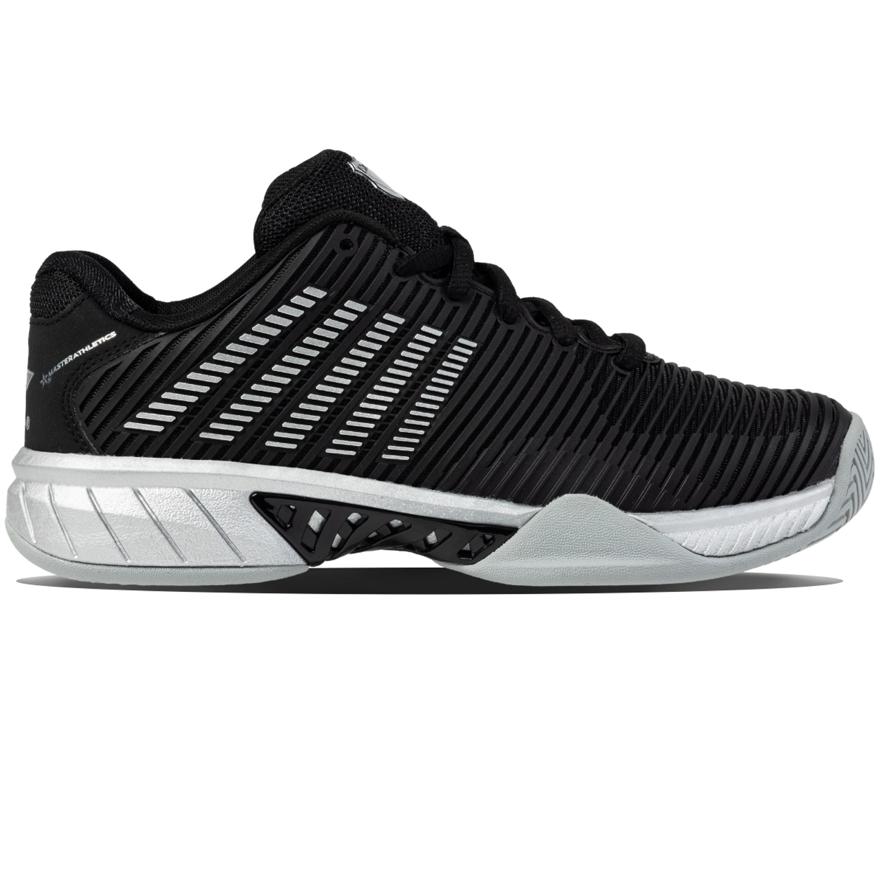 K-Swiss/Master Athletics Women's Hypercourt Express 2 Tennis Shoe (Black/Silver)