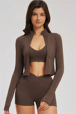 The Sizzle Zip Jacket Sports Bra Shorts | 3-Piece Set