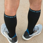 JupiterGear Endurance Compression Socks for Running and Hiking | Black with Blue Accent
