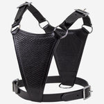 Premium Basket Tooled Gaucho Leather Padded Dog Pulling Harness