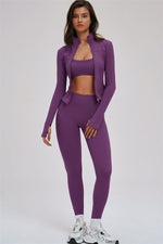 The Kinetic Zip Jacket Sports Bra Leggings | 3-Piece Set