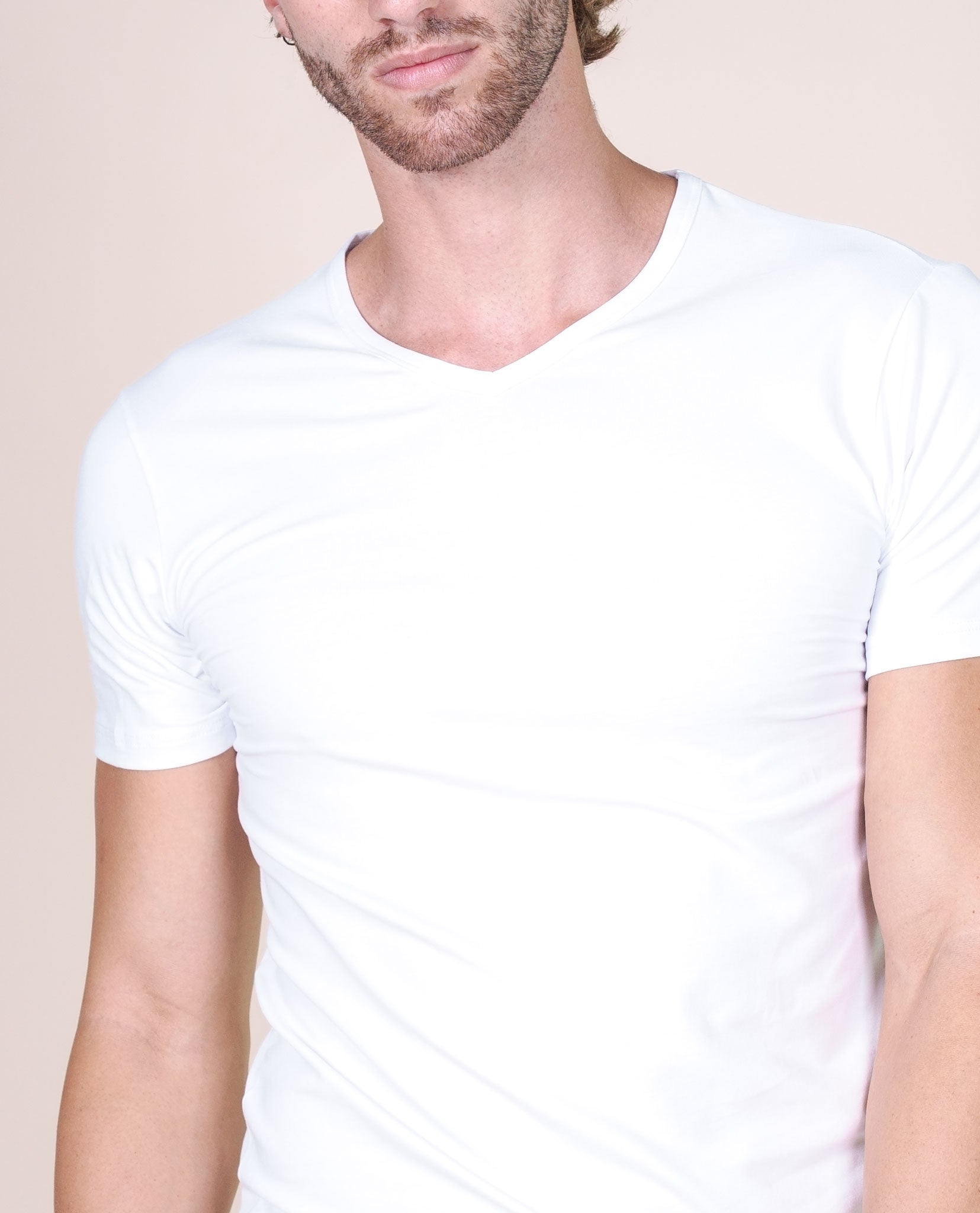 BASIC COTTON Free Spirit Premium Quality Cotton Men's V - Neck T-Shir | Proudly Made in Italy (985)