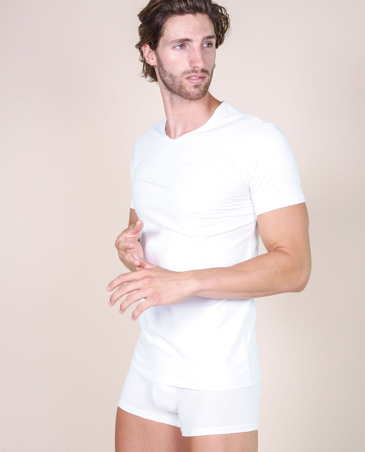 BASIC COTTON Free Spirit Premium Quality Cotton Men's V - Neck T-Shir | Proudly Made in Italy (985)