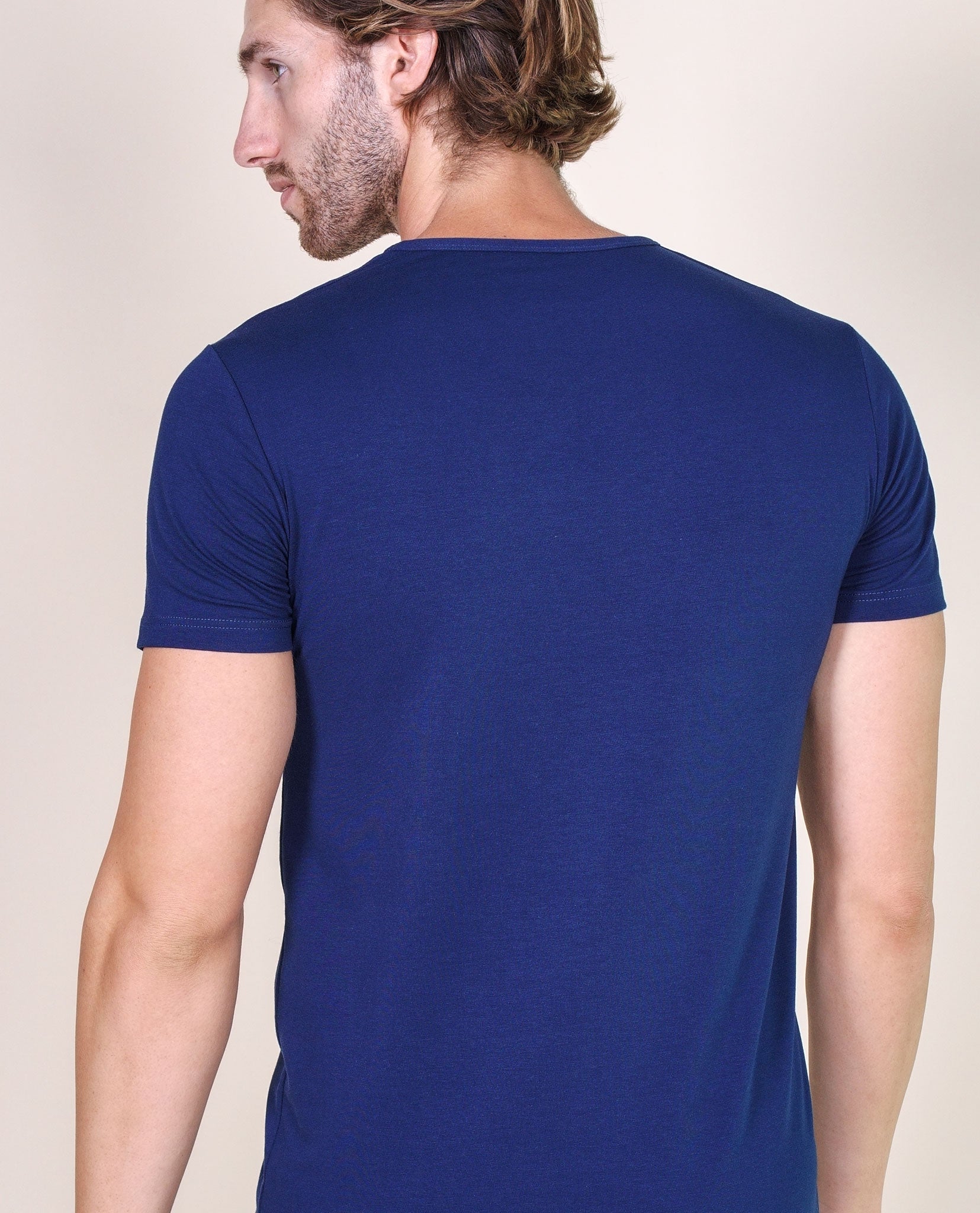 BASIC COTTON Free Spirit Premium Quality Cotton Men's V - Neck T-Shir | Proudly Made in Italy (985)