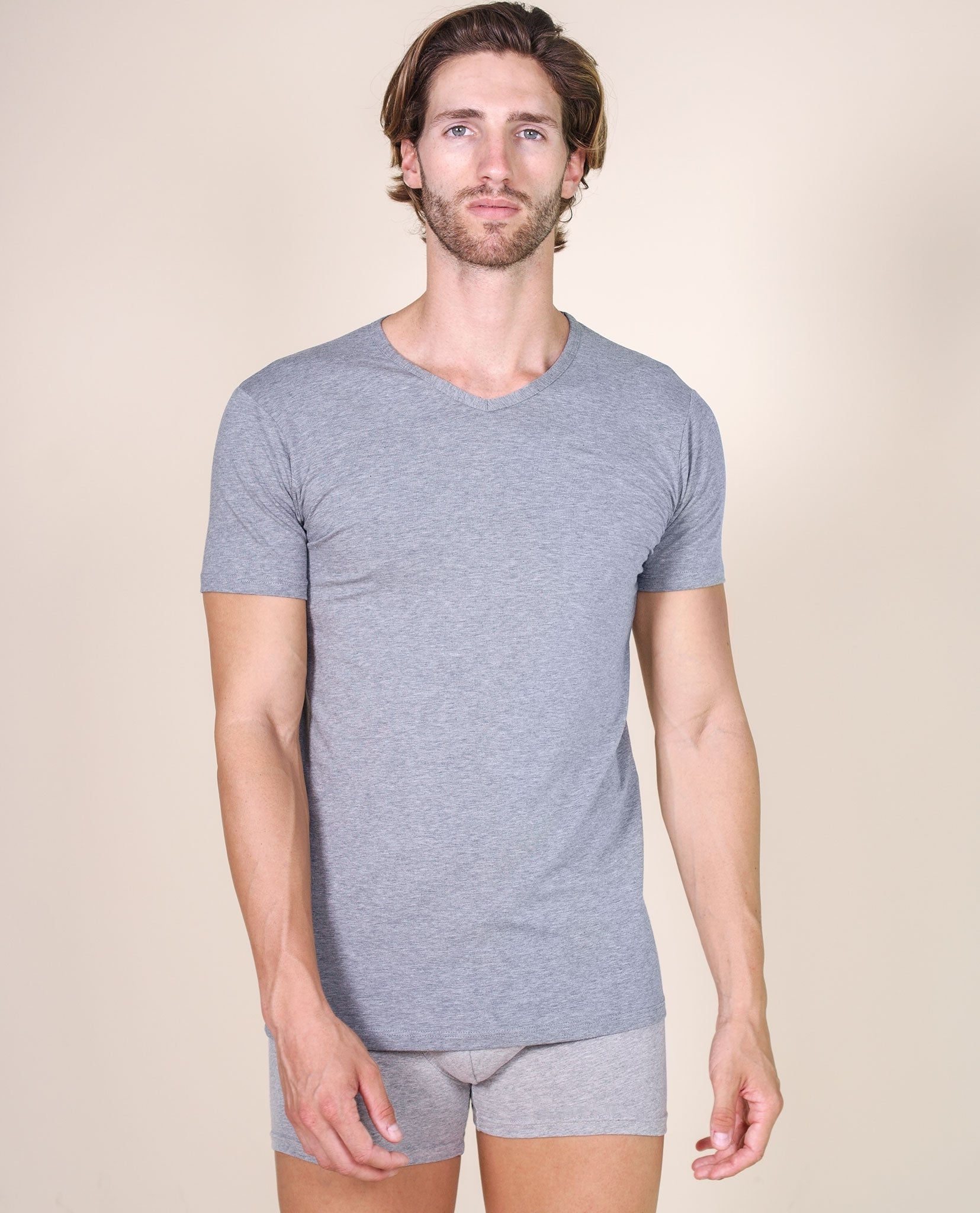 BASIC COTTON Free Spirit Premium Quality Cotton Men's V - Neck T-Shir | Proudly Made in Italy (985)