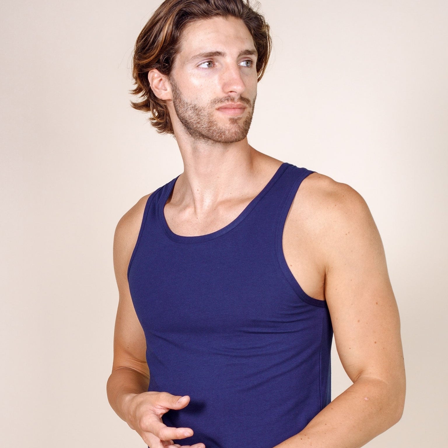 BASIC COTTON Free Spirit Premium Quality Cotton Men's Muscle Tank Top | Proudly Made in Italy (987)