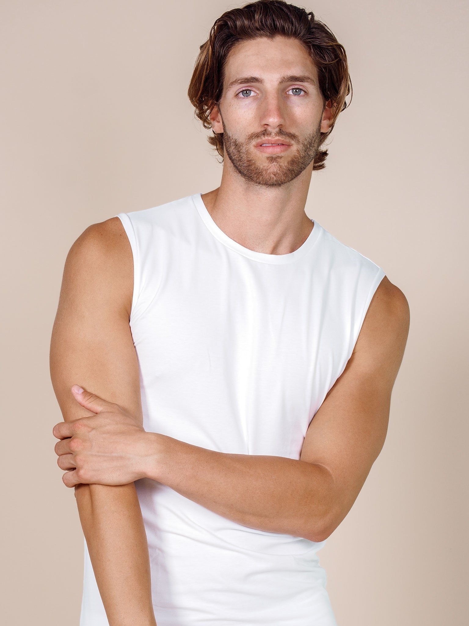BASIC COTTON Free Spirit Premium Quality Cotton Men's Sleeveless Tank Top | Proudly Made in Italy (988)
