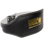 Gorilla Wear 6 Inch Padded Leather Lifting Belt | Black/Gold
