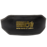 Gorilla Wear 6 Inch Padded Leather Lifting Belt | Black/Gold