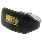 Gorilla Wear 6 Inch Padded Leather Lifting Belt | Black/Gold