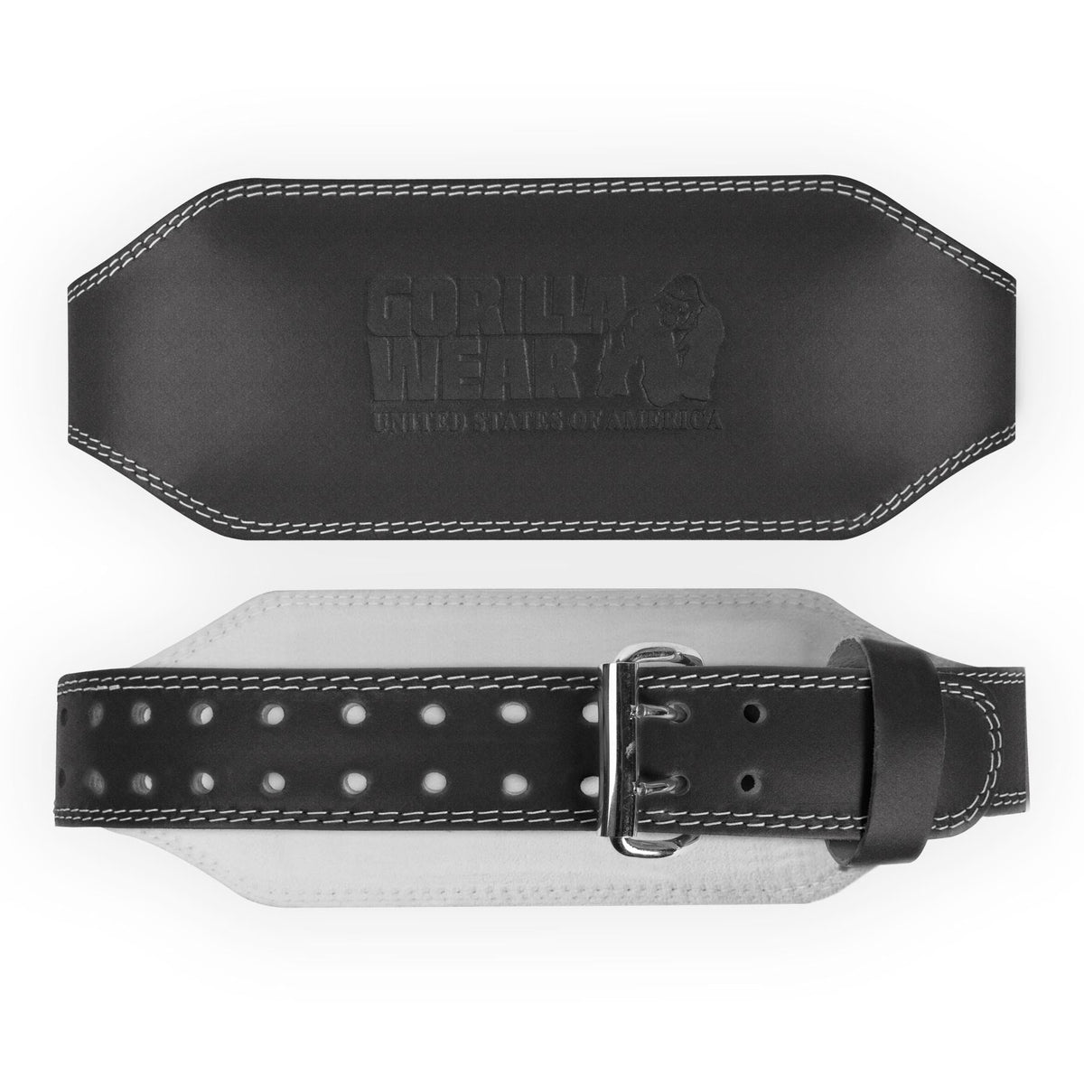 GW 6" Padded Leather Lifting Belt | Black/Black