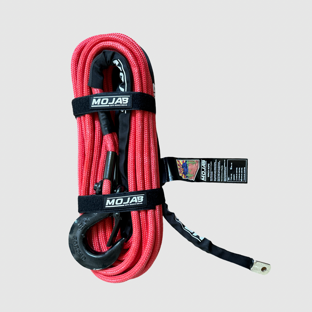 1/2'' x 78' Double Braided Winch Rope with Removable Forged Winch Hook