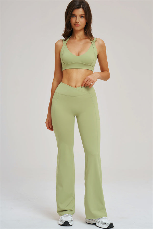 The Sizzle Sports Bra Flared Leggings | 2-Piece Set