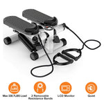 Mini Fitness Stepper with 2 Resistance Bands LCD Monitor | Max 330 LBS