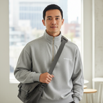 Osaka Men Half Zip Sweater | Heather Grey